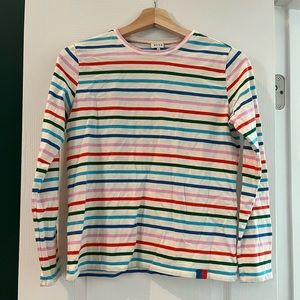 Rainbow Striped KULE Long Sleeved Top size XS
